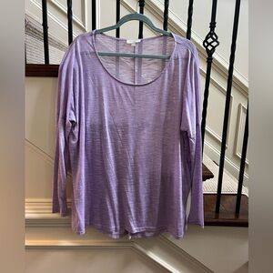 Umgee Lavender Sheer Long Sleeve Blouse
